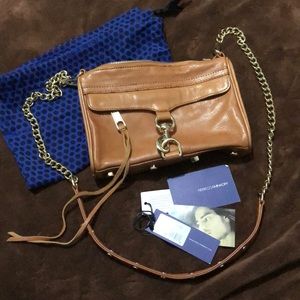 Rebecca minkoff mini Mac crossbody clutch almond